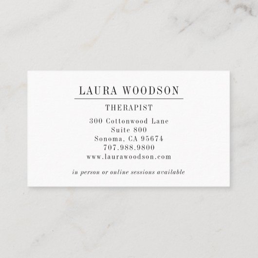 Abstracte Waterverf therapeut Visitekaartje (Achterkant)