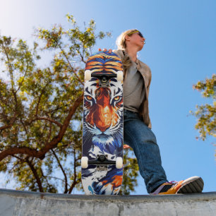 Abstracte Waterverf Tijger Skateboard