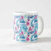 Abstracte Waterverf Tropisch lefpatroon Jumbo Mok (Voorkant rechts)