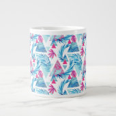 Abstracte Waterverf Tropisch lefpatroon Jumbo Mok (Voorkant)