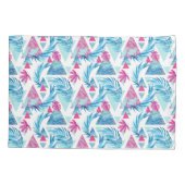 Abstracte Waterverf Tropisch lefpatroon Kussensloop (Achterkant-Links)