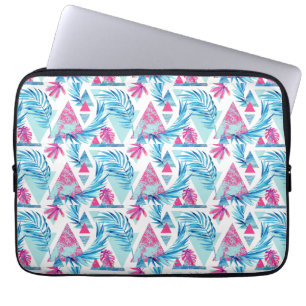 Abstracte Waterverf Tropisch lefpatroon Laptop Sleeve