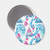 Abstracte Waterverf Tropisch lefpatroon Magneet (Voorkant / Achterkant)