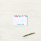 Abstracte Waterverf Tropisch lefpatroon Post-it® Notes (Op bureau)