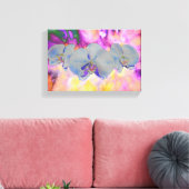 Abstracte waterverf tropische bloemenorchideeën canvas afdruk (Insitu (Woonkamer))