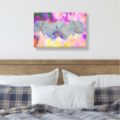 Abstracte waterverf tropische bloemenorchideeën canvas afdruk (Insitu (Slaapkamer))