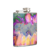 Abstracte waterverf tropische bloemenorchideeën heupfles (Rechts)