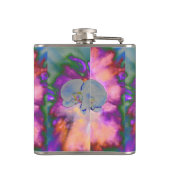 Abstracte waterverf tropische bloemenorchideeën heupfles (Achterkant)