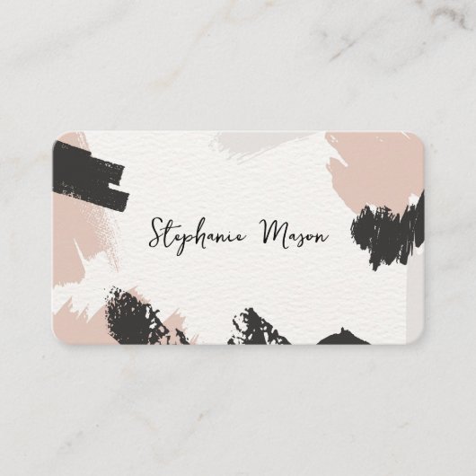 Abstracte Waterverf Uniek Eenvoudig Visitekaartje (Voorkant)