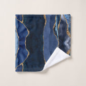 Abstracte Waterverf van de Navy Blue Agate Bad Handdoek (Wasdoekje)