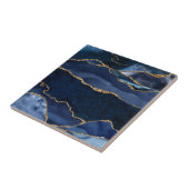 Abstracte Waterverf van de Navy Blue Agate Tegeltje (Zijkant)