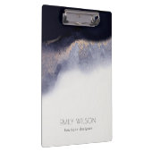 Abstracte Waterverf van Navy Black Gold Foil Wash Klembord (Rechts)