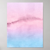 Abstracte Waterverf van roze horizon Poster (Voorkant)