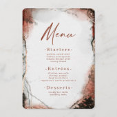 Abstracte Waterverf verbrande Oranje bruiloft Menu (Voorkant)
