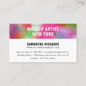 Abstracte waterverf verfspatten trendy initialen visitekaartje (Achterkant)