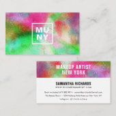 Abstracte waterverf verfspatten trendy initialen visitekaartje (Voorkant / Achterkant)