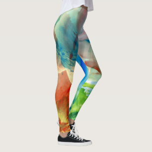 Abstracte Waterverf verfspatter verzachten Leggings
