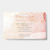 Abstracte Waterverf Vorm Rose Script Levenscoach Badge (Achterkant)