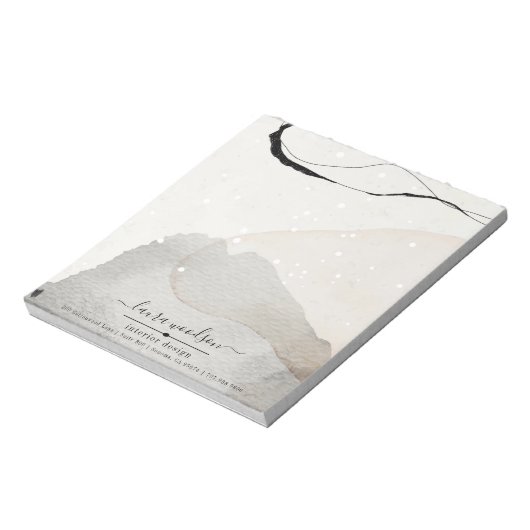 Abstracte Waterverf Vormen Binnenlandse Ontwerper Notitieblok (Gedraaid)