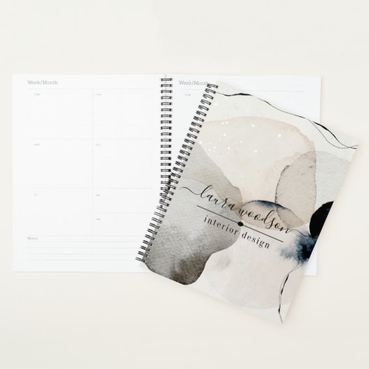 Abstracte Waterverf Vormen Binnenlandse Ontwerper Planner (Display)