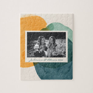 Abstracte Waterverf Vormen Blauwgroen Blauwe Foton Legpuzzel