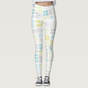 Abstracte Waterverf Vormen Patroon Leggings