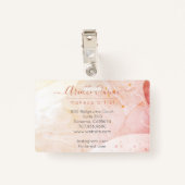 Abstracte Waterverf Vormt Roos-lade voor handschri Badge (Achterkant met clip)