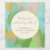 Abstracte Waterverf Vrijgezellenfeest Custom dank Wijn Etiket (Enkel label)