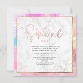 Abstracte Waterverf Waves Marble Bat Mitswa Kaart (Voorkant)