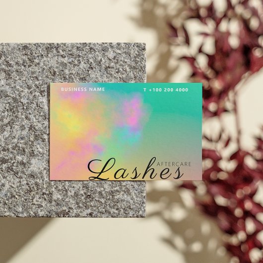 Abstracte Waterverf wimper na zorginstructie Visitekaartje