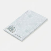 Abstracte Waterverf Wintersneeuw Scene met Naam Post-it® Notes (Schuin)
