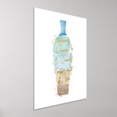 Abstracte Waterverf Zand & Zee Bericht in een fles Folie Afdrukken (Laagn)