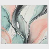 Abstracte Waterverf zwarte lijn Cadeaupapier (Vlak)