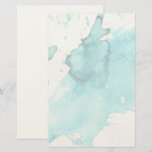 Abstracte waterverfhand geschilderde achtergrond 2 briefpapier (Voorkant / Achterkant)