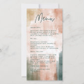 Abstracte Waterverfstreek Trouwmenu Kaart (Voorkant)