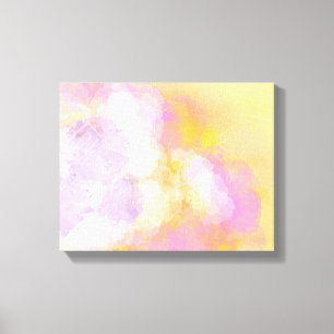Abstracte Waterverven - Oranje achtergrond Canvas Afdruk