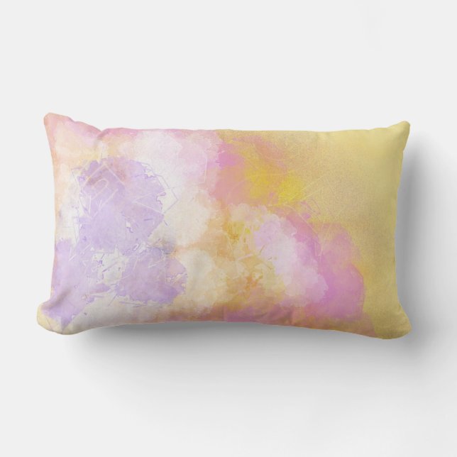 Abstracte Waterverven - Oranje achtergrond Kussen (Voorkant)