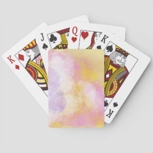 Abstracte Waterverven - Oranje achtergrond Pokerkaarten
