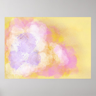 Abstracte Waterverven - Oranje achtergrond Poster