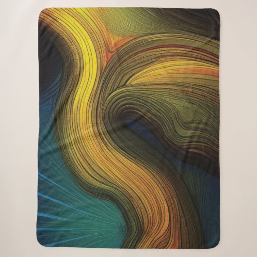 Abstracte Wave Sherpa Blanket Deken (Voorkant)