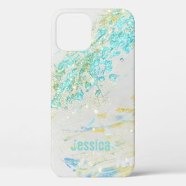 Abstracte WaVe Turquoise Persoonlijke Kunst IPhone iPhone 12 Pro Hoesje