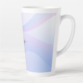 Abstracte Wavelines roze blauwe latte Mok (Rechts)