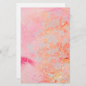 ABSTRACTE WAVES, GOUD ORANJE PINKSPARKLES, ZWIRLS BRIEFPAPIER (Voorkant / Achterkant)