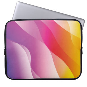 Abstracte Wavy achtergrond. Illustratie met kleur Laptop Sleeve