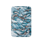 Abstracte Wavy Blue Gold Art Badmat (Voorkant Verticaal)