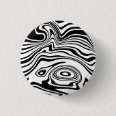 Abstracte Wavy gestreepte zwart-witte Button (Voorkant)