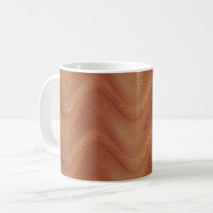 Abstracte Wavy Golden Art Coffee Mok