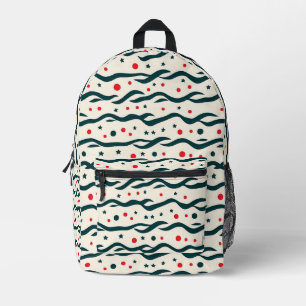 Abstracte Wavy lijnen en geometrische vormen Patro Bedrukte Rugzak