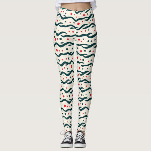 Abstracte Wavy lijnen en geometrische vormen Patro Leggings