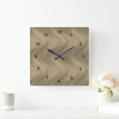 Abstracte Wavy Striped Pattern Lines 01 Vierkante Klok (Huis)